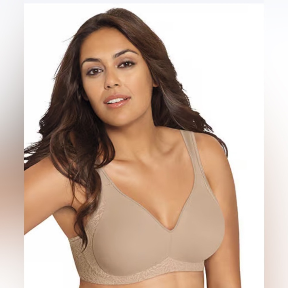 Playtex 18 Hour Side & Back Smoothing Cool ComfortBra Wirefree 4049 Nude Sz 44DD